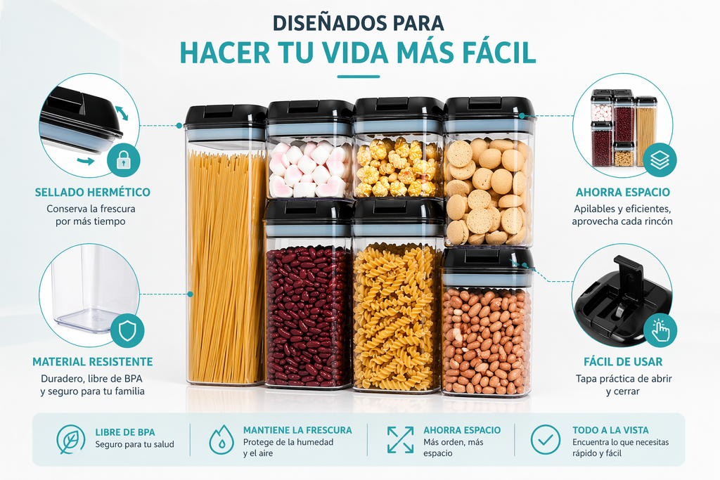 Set de recipientes herméticos x7