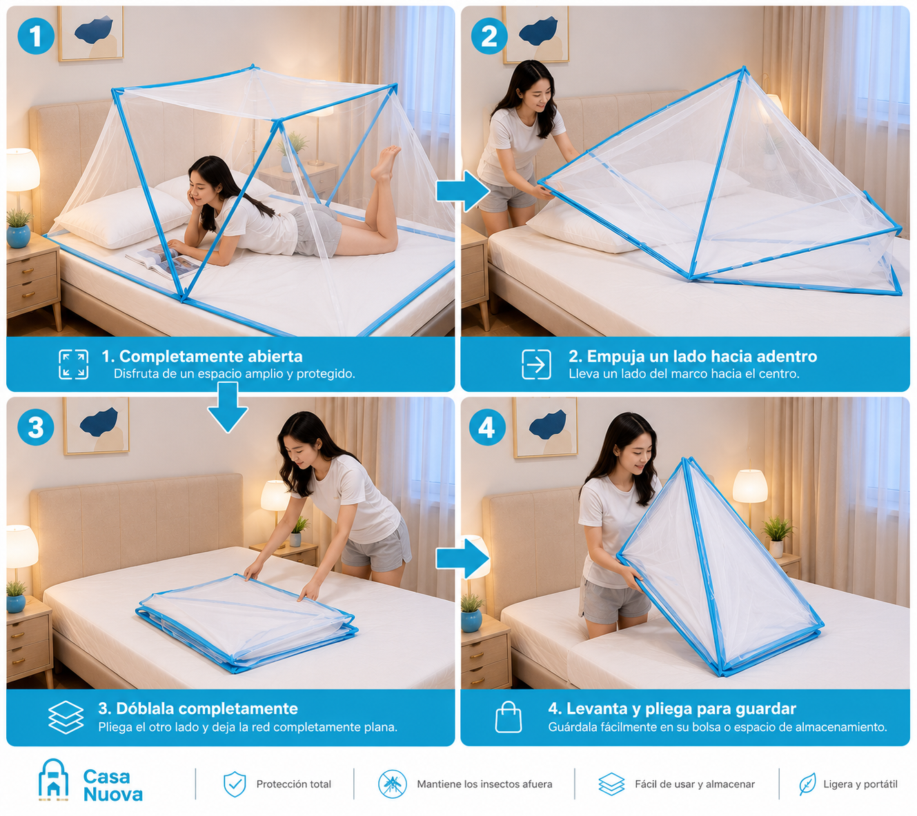 Toldillo Mosquitero Plegable para Cama