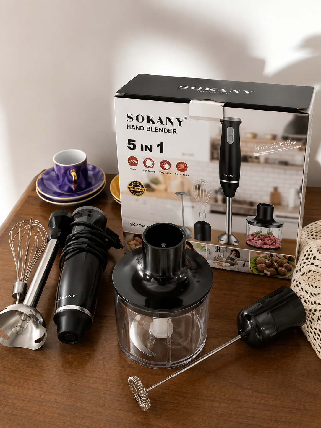 BATIDOR DE MANO 5 EN 1 SOKANY