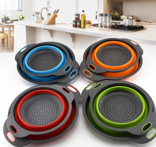 Colador Escurridor Plegable de Silicona Expandible