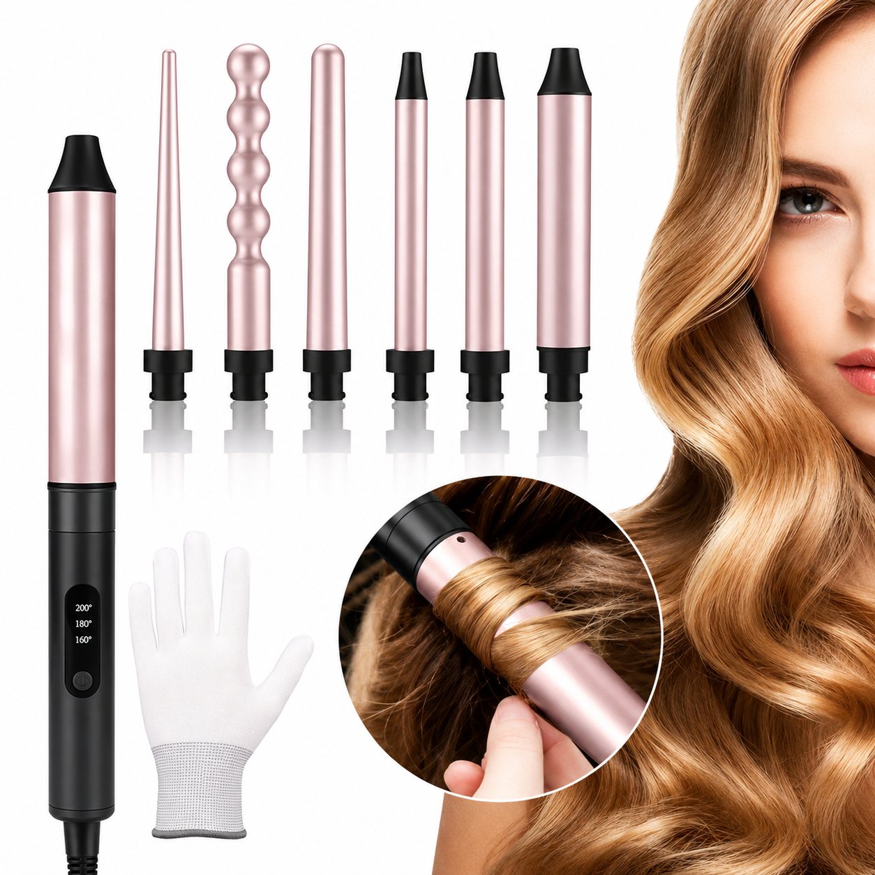 Pinza Rizador 6 En 1 Para Cabello